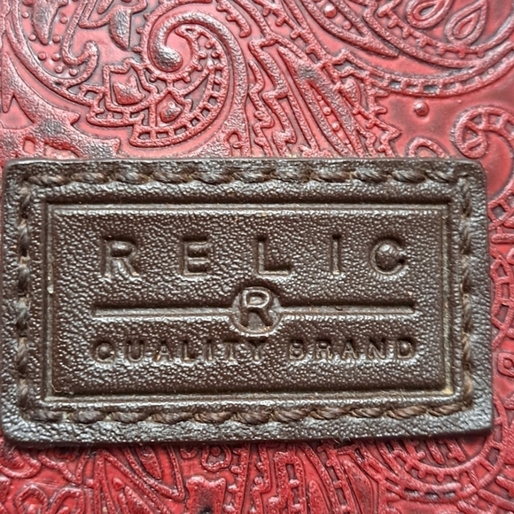 Relic Reddish Brown Stamped Leather Bag - Picture 3 of 10